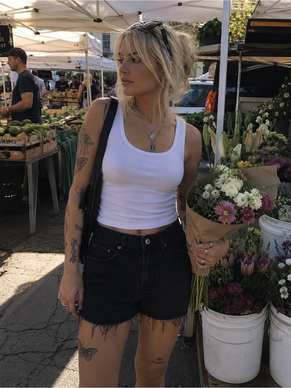 Old Navy Black Denim Shorts with Button Waist
